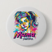 Gepersonaliseerde Retro Mama Pop Kunst (18) Ronde Button 7,6 Cm (Voorkant)