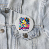 Gepersonaliseerde Retro Mama Pop Kunst (18) Ronde Button 7,6 Cm (In situ)