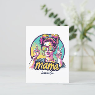 Gepersonaliseerde Retro Mama Pop Kunst (19) Briefk Briefkaart