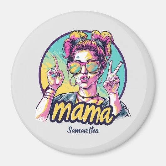 Gepersonaliseerde Retro Mama Pop Kunst (19) Magneet (Voorkant)