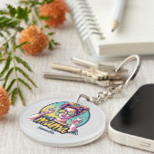Gepersonaliseerde Retro Mama Pop Kunst (19) Sleutelhanger (Voorkant Rechts)