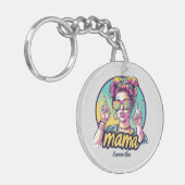 Gepersonaliseerde Retro Mama Pop Kunst (19) Sleutelhanger (Voorkant Links)