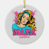 Gepersonaliseerde Retro Mama Pop Kunst (20) Keramisch Ornament (Voorkant)