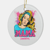 Gepersonaliseerde Retro Mama Pop Kunst (20) Keramisch Ornament (Links)