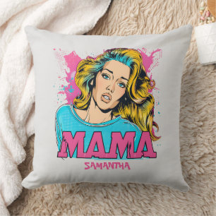 Gepersonaliseerde Retro Mama Pop Kunst (20) Kussen