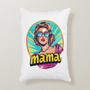 Gepersonaliseerde Retro Mama Pop Kunst (3) Accent Kussen