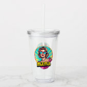 Gepersonaliseerde Retro Mama Pop Kunst (3) Acryl Drinkbeker (Voorkant)