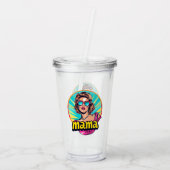 Gepersonaliseerde Retro Mama Pop Kunst (3) Acryl Drinkbeker (Achterkant)