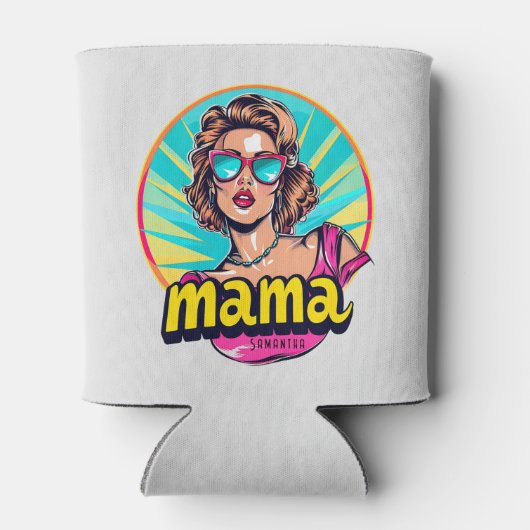 Gepersonaliseerde Retro Mama Pop Kunst (3) Blikjeskoeler (Achterkant)