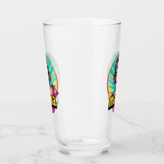 Gepersonaliseerde Retro Mama Pop Kunst (3) Glas (Rechts)