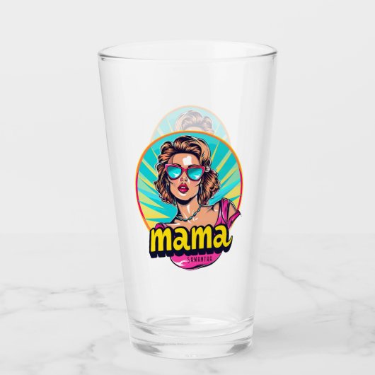 Gepersonaliseerde Retro Mama Pop Kunst (3) Glas (Voorkant)