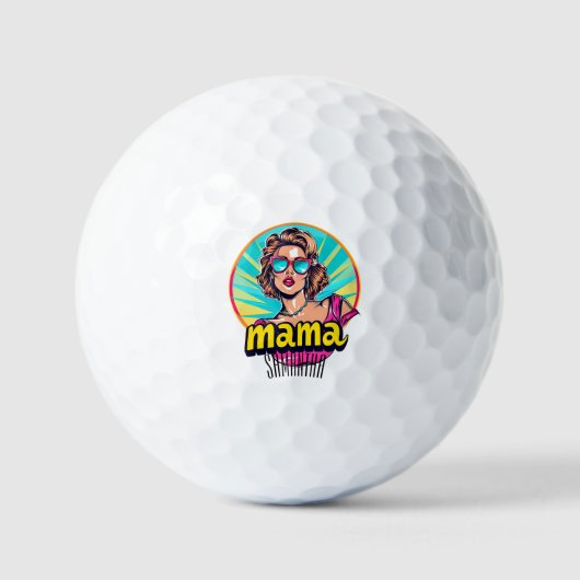 Gepersonaliseerde Retro Mama Pop Kunst (3) Golfballen (Voorkant)