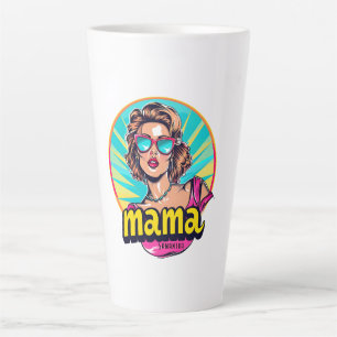 Gepersonaliseerde Retro Mama Pop Kunst (3) Latte Mok
