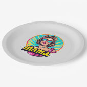 Gepersonaliseerde Retro Mama Pop Kunst (3) Papieren Bordje (Gekanteld)