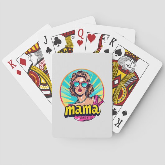 Gepersonaliseerde Retro Mama Pop Kunst (3) Pokerkaarten (Achterkant)