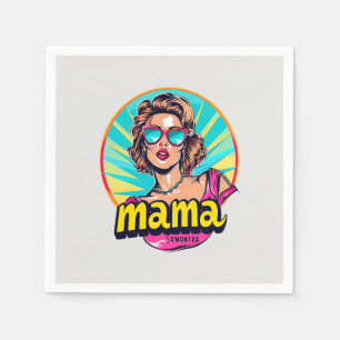 Gepersonaliseerde Retro Mama Pop Kunst (3) Servet