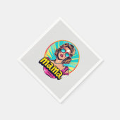 Gepersonaliseerde Retro Mama Pop Kunst (3) Servet (Hoek)