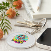 Gepersonaliseerde Retro Mama Pop Kunst (3) Sleutelhanger (Voorkant Rechts)