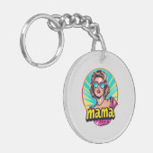 Gepersonaliseerde Retro Mama Pop Kunst (3) Sleutelhanger (Voorkant Links)
