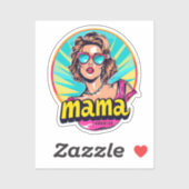 Gepersonaliseerde Retro Mama Pop Kunst (3) Sticker (Vel)
