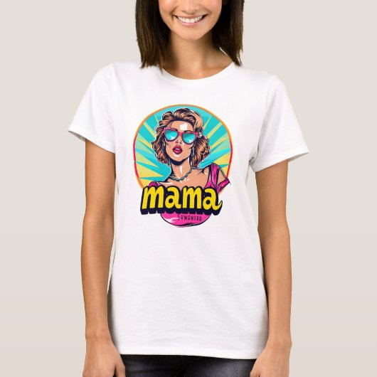Gepersonaliseerde Retro Mama Pop Kunst (3) T-shirt (Voorkant)