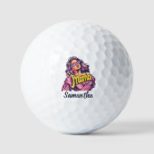 Gepersonaliseerde Retro Mama Pop Kunst (6) Golfballen (Voorkant)