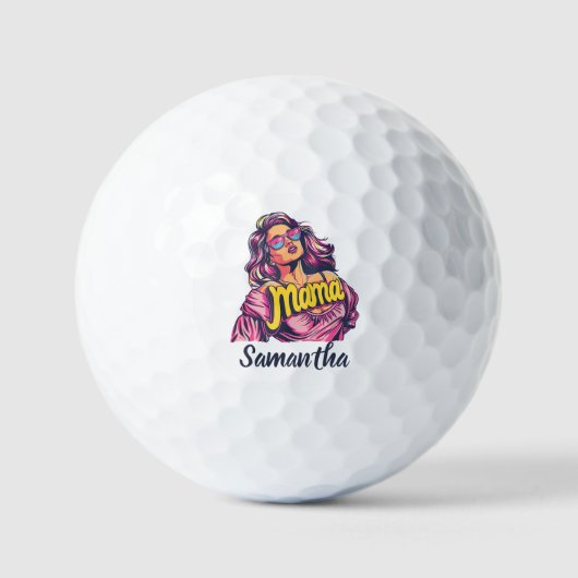 Gepersonaliseerde Retro Mama Pop Kunst (6) Golfballen (Voorkant)
