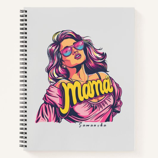 Gepersonaliseerde Retro Mama Pop Kunst (6) Notitieboek (Voorkant)