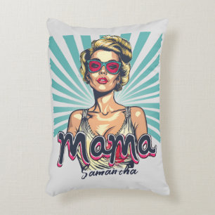 Gepersonaliseerde Retro Mama Pop Kunst (7) Accent Kussen