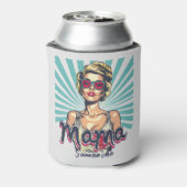 Gepersonaliseerde Retro Mama Pop Kunst (7) Blikjeskoeler (Blikje Achterkant)