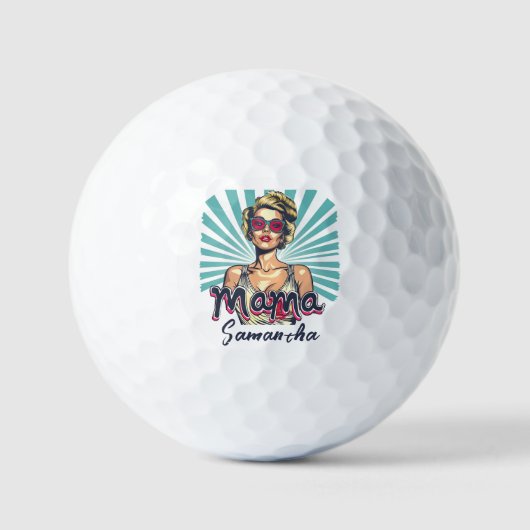 Gepersonaliseerde Retro Mama Pop Kunst (7) Golfballen (Voorkant)