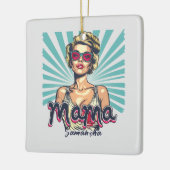 Gepersonaliseerde Retro Mama Pop Kunst (7) Keramisch Ornament (Links)