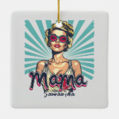 Gepersonaliseerde Retro Mama Pop Kunst (7) Keramisch Ornament (Achterkant)