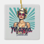 Gepersonaliseerde Retro Mama Pop Kunst (7) Keramisch Ornament (Voorkant)