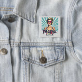 Gepersonaliseerde Retro Mama Pop Kunst (7) Vierkante Button 5,1 Cm (In situ)