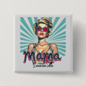 Gepersonaliseerde Retro Mama Pop Kunst (7) Vierkante Button 5,1 Cm (Voorkant)