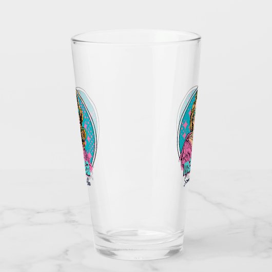 Gepersonaliseerde Retro Mama Pop Kunst (8) Glas (Links)