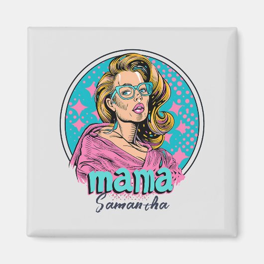 Gepersonaliseerde Retro Mama Pop Kunst (8) Magneet (Voorkant)