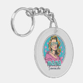 Gepersonaliseerde Retro Mama Pop Kunst (8) Sleutelhanger (Voorkant Links)