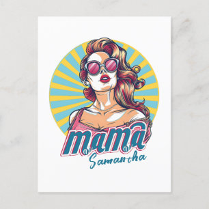 Gepersonaliseerde Retro Mama Pop Kunst (9) Briefkaart