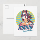 Gepersonaliseerde Retro Mama Pop Kunst (9) Briefkaart (Voorkant / Achterkant)