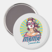 Gepersonaliseerde Retro Mama Pop Kunst (9) Magneet (Voorkant / Achterkant)