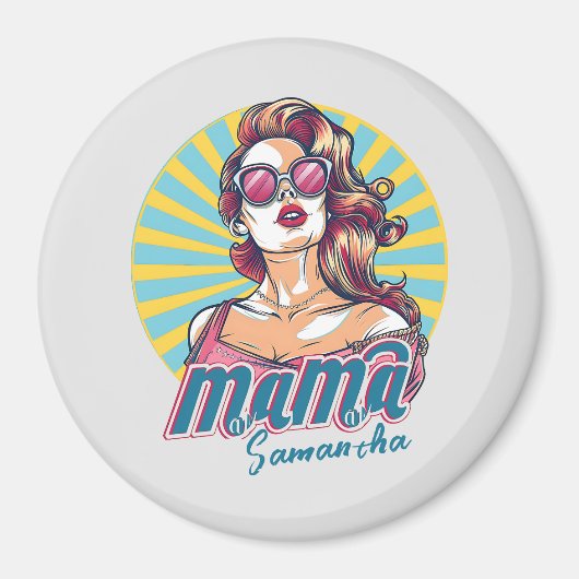 Gepersonaliseerde Retro Mama Pop Kunst (9) Magneet (Voorkant)