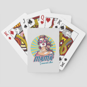 Gepersonaliseerde Retro Mama Pop Kunst (9) Pokerkaarten