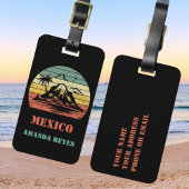 Gepersonaliseerde retro Mexico Bagagelabel