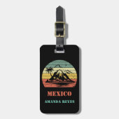 Gepersonaliseerde retro Mexico Bagagelabel (Voorkant verticaal)