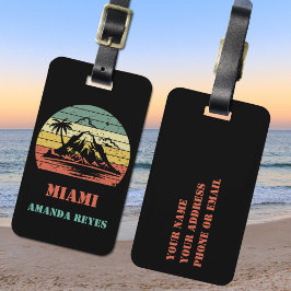 Gepersonaliseerde Retro Miami Bagagelabel