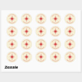 Gepersonaliseerde Retro Mideeuw kerstrode ster Ronde Sticker (Vel)