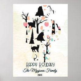 Gepersonaliseerde Retro Minimalistische BlackCats Poster