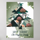 Gepersonaliseerde Retro Minimalistische Bomen en V Poster (Voorkant)